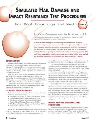 Simulated Hail Damage And Impact Resistance Test 